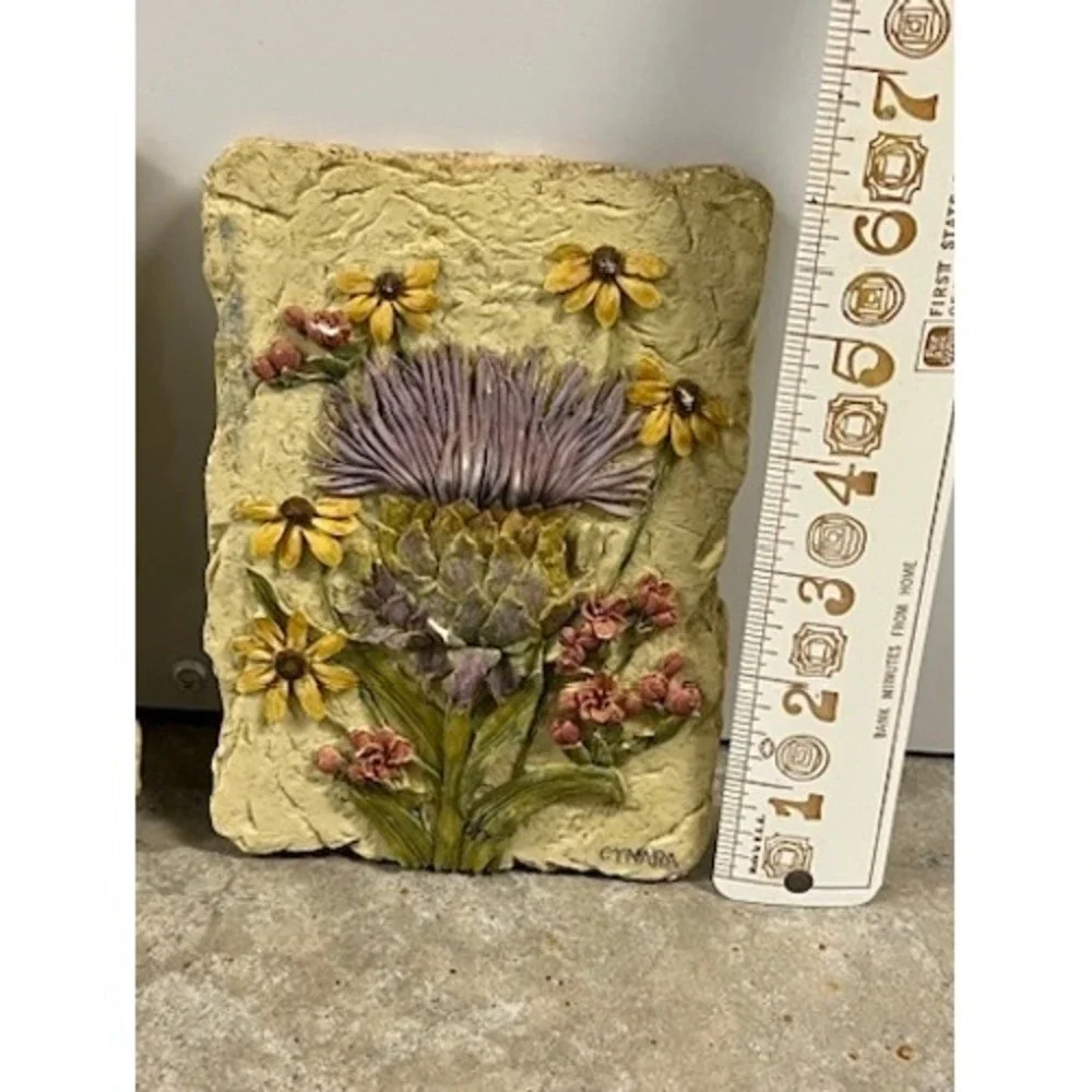 Cheri Blum 3D Resin Plaques - Two - Ginger &‎ Cynara - Cottagecore / Floral